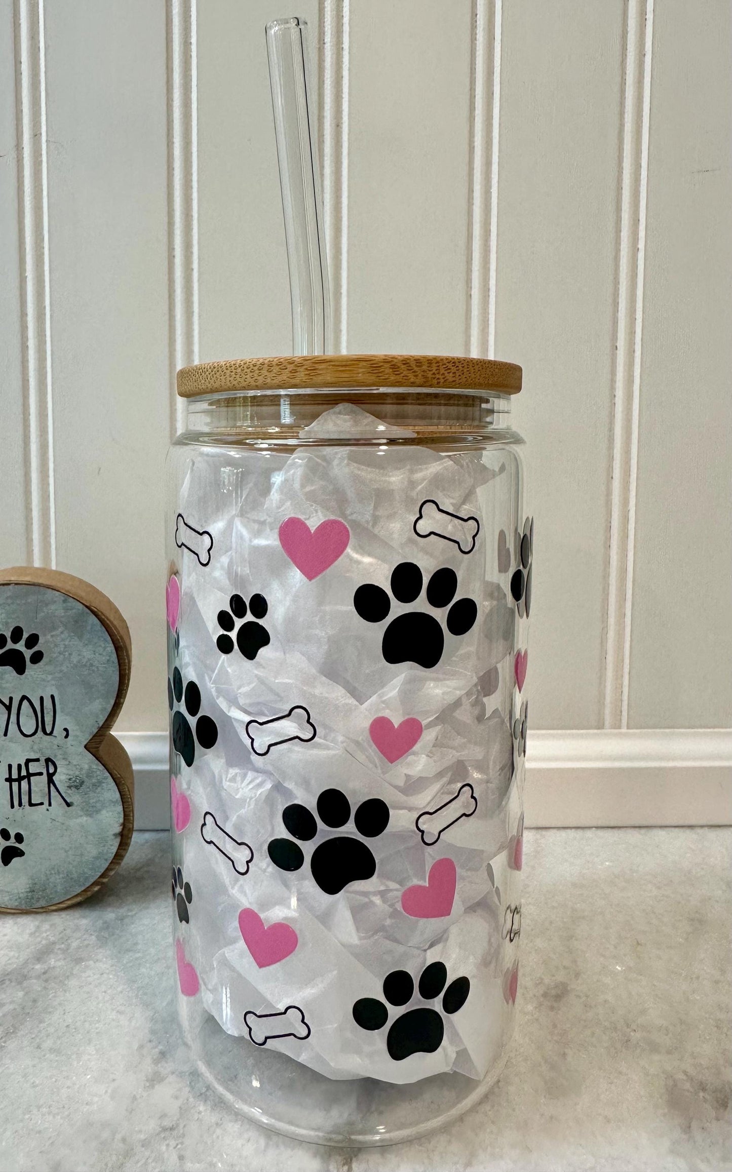 "My Dog and I Talk Sh!t About You" 16 oz Glass Tumbler