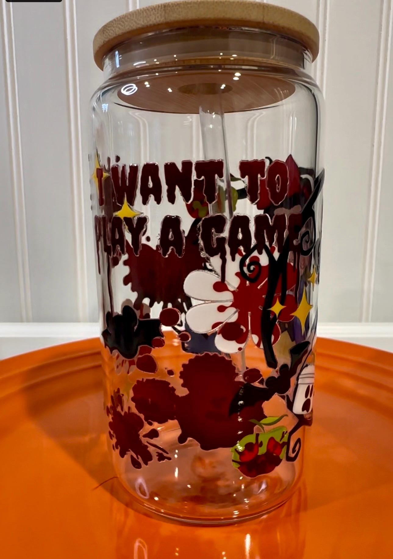 Princess Halloween, Want to Play a Game Glass Can Tumbler