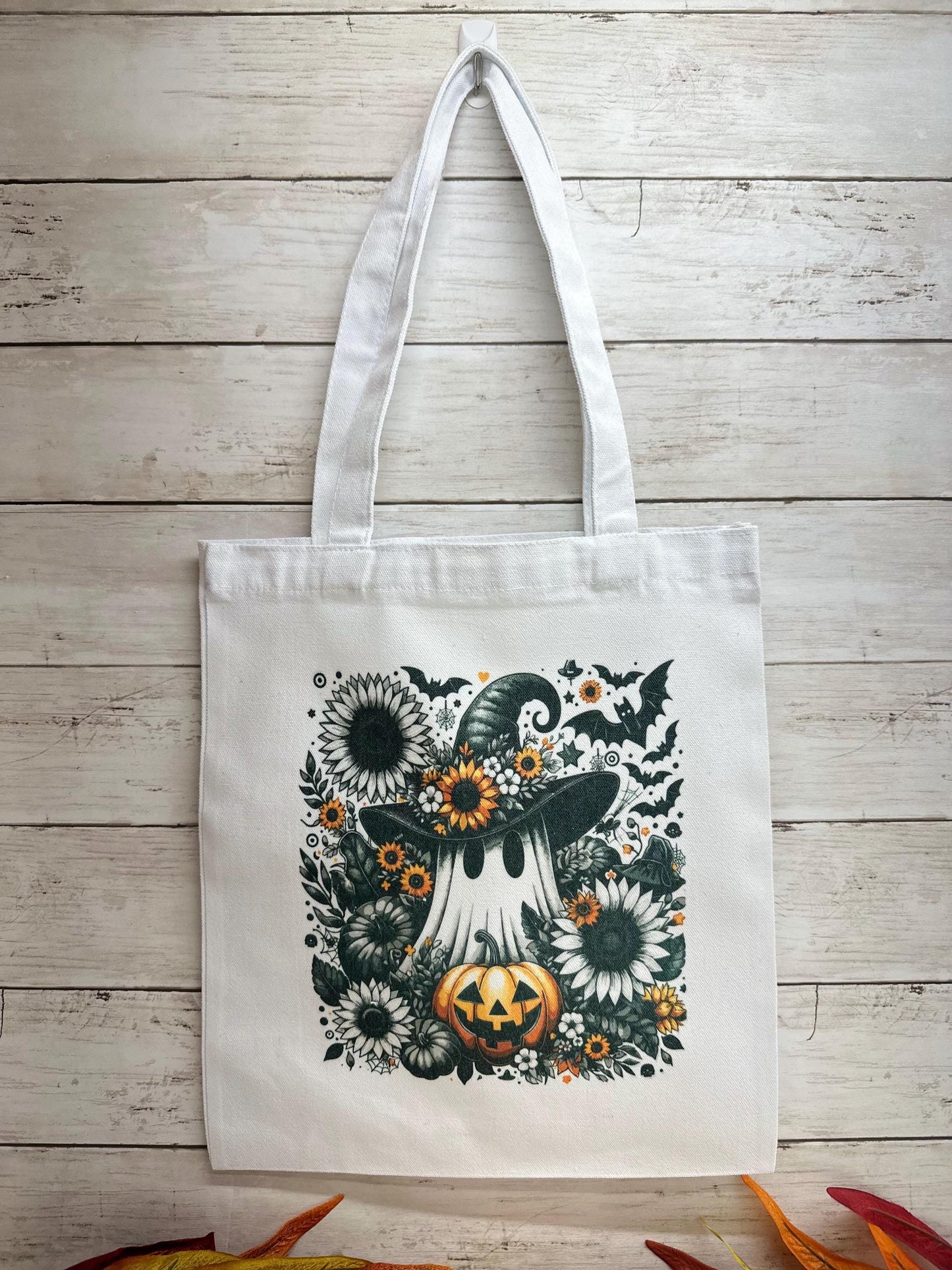 Halloween Trick-or-Treat White Canvas Tote
