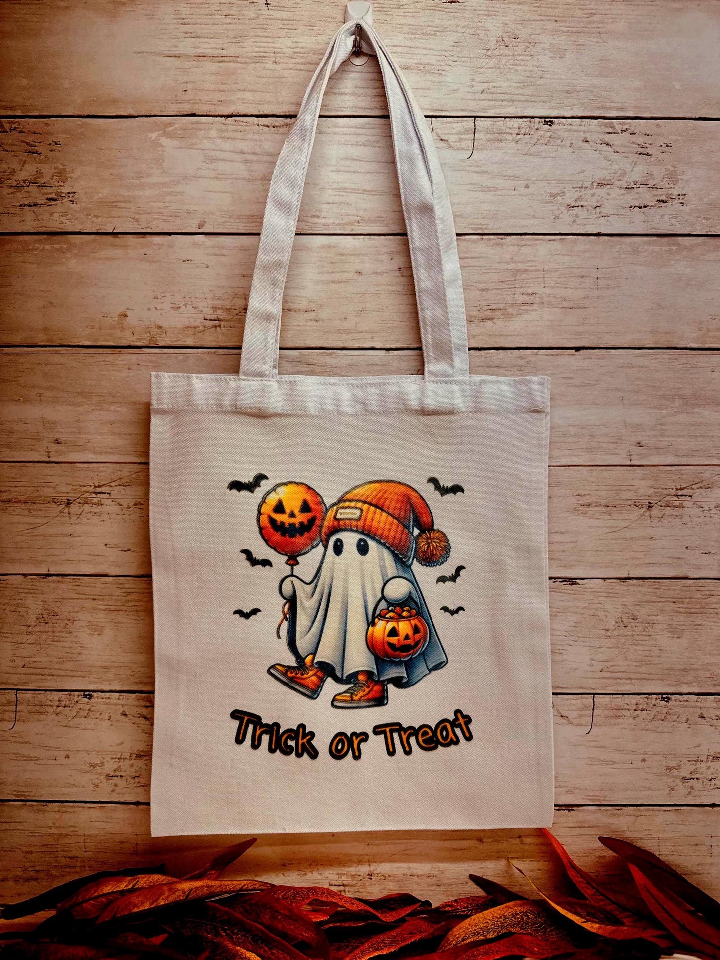 Halloween Trick-or-Treat White Canvas Tote