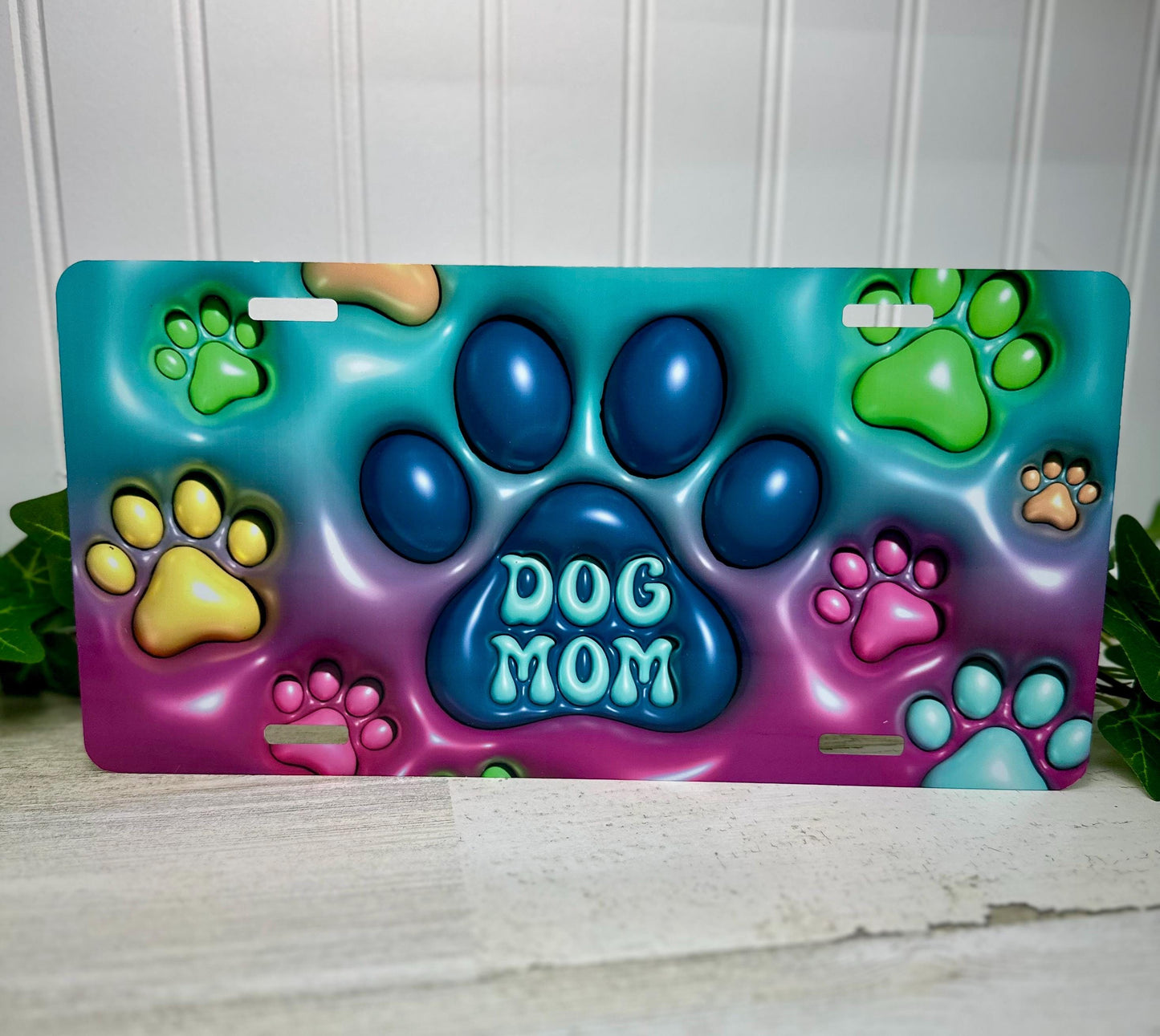 3D Inflated Dog or Cat Aluminum License Plates