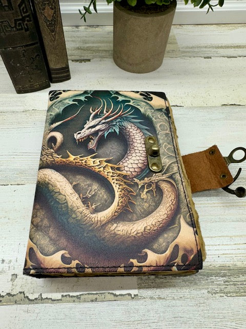Dragon's Den Vintage Leather Journal with Clasp