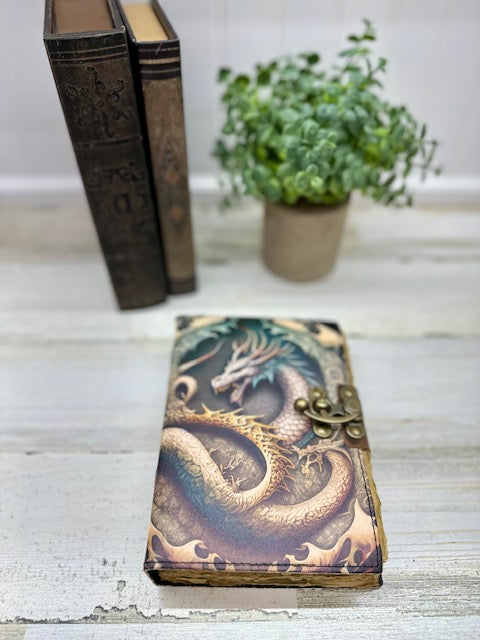 Dragon's Den Vintage Leather Journal with Clasp