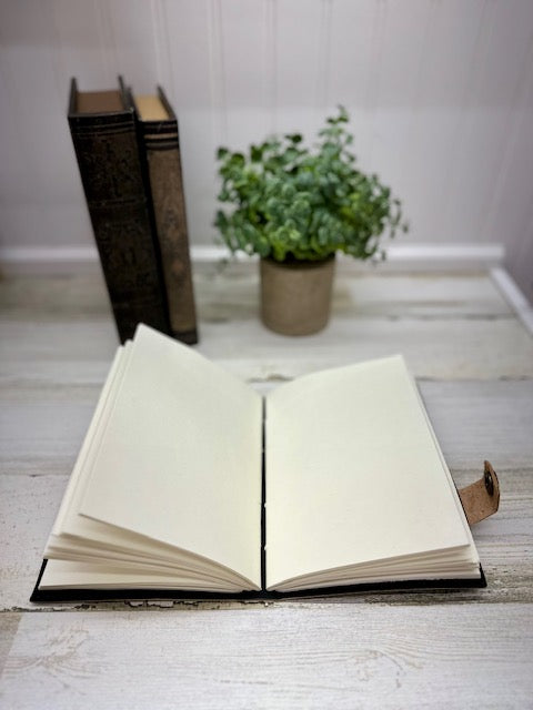 Tree of Life Embossed Leather Journal with Snap Button Closure