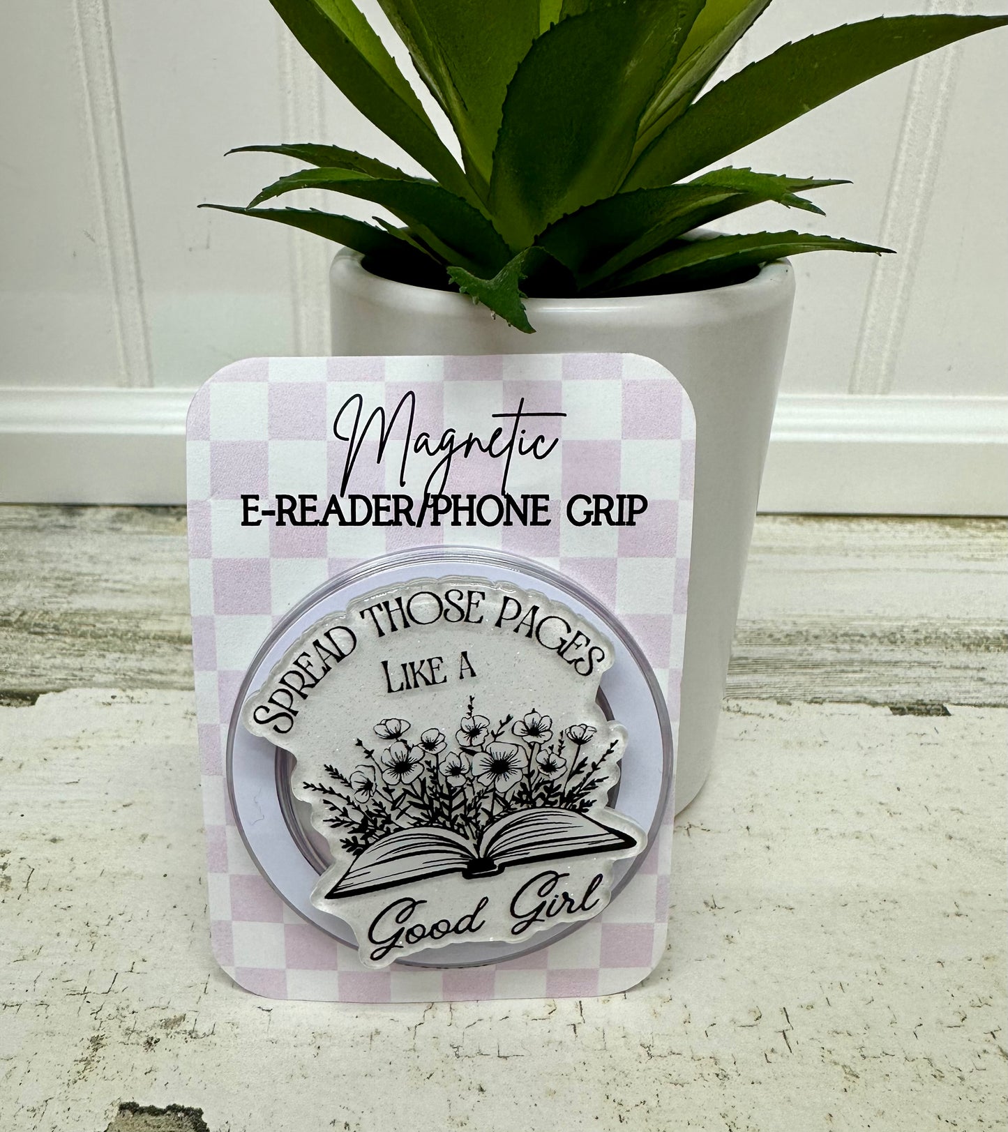 Magnetic Kindle Grip | E-Reader Pop Socket for Book Lovers