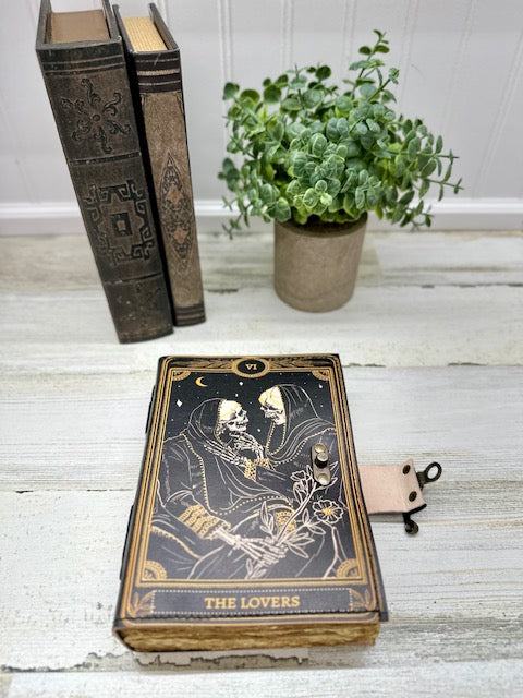 The Lovers Vintage Leather Journal with Clasp