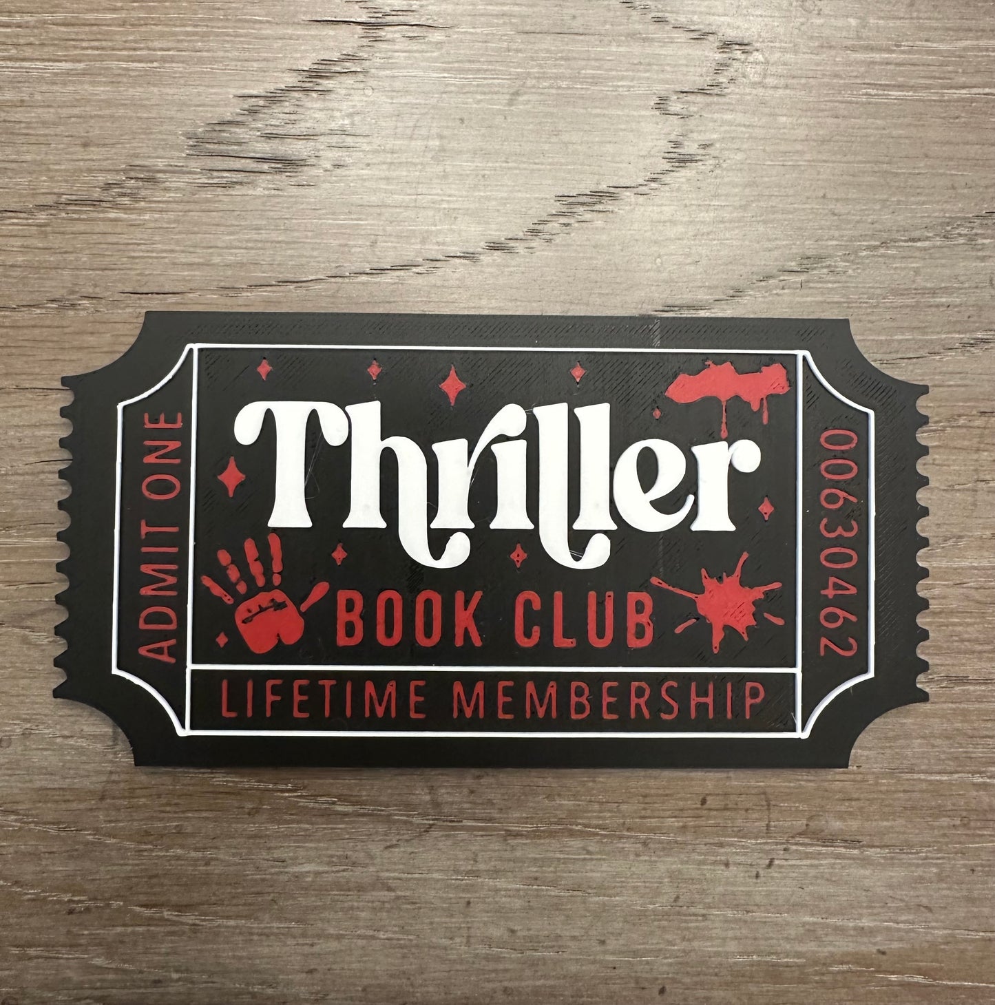 Thriller Book Club Lifetime Membership Sign – Dark Bookish Decor
