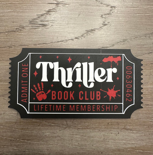 Thriller Book Club Lifetime Membership Sign – Dark Bookish Decor