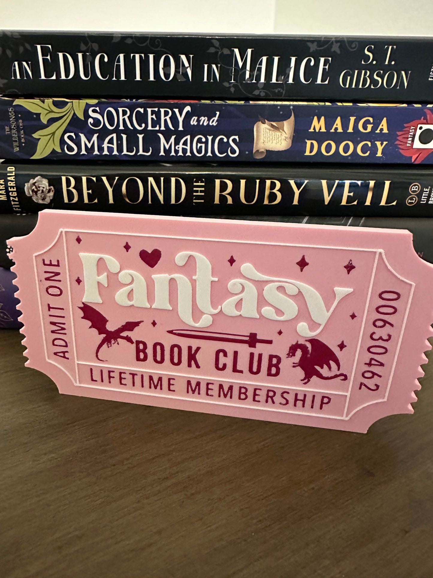 Fantasy Book Club Lifetime Membership Ticket Sign – Bookish Decor