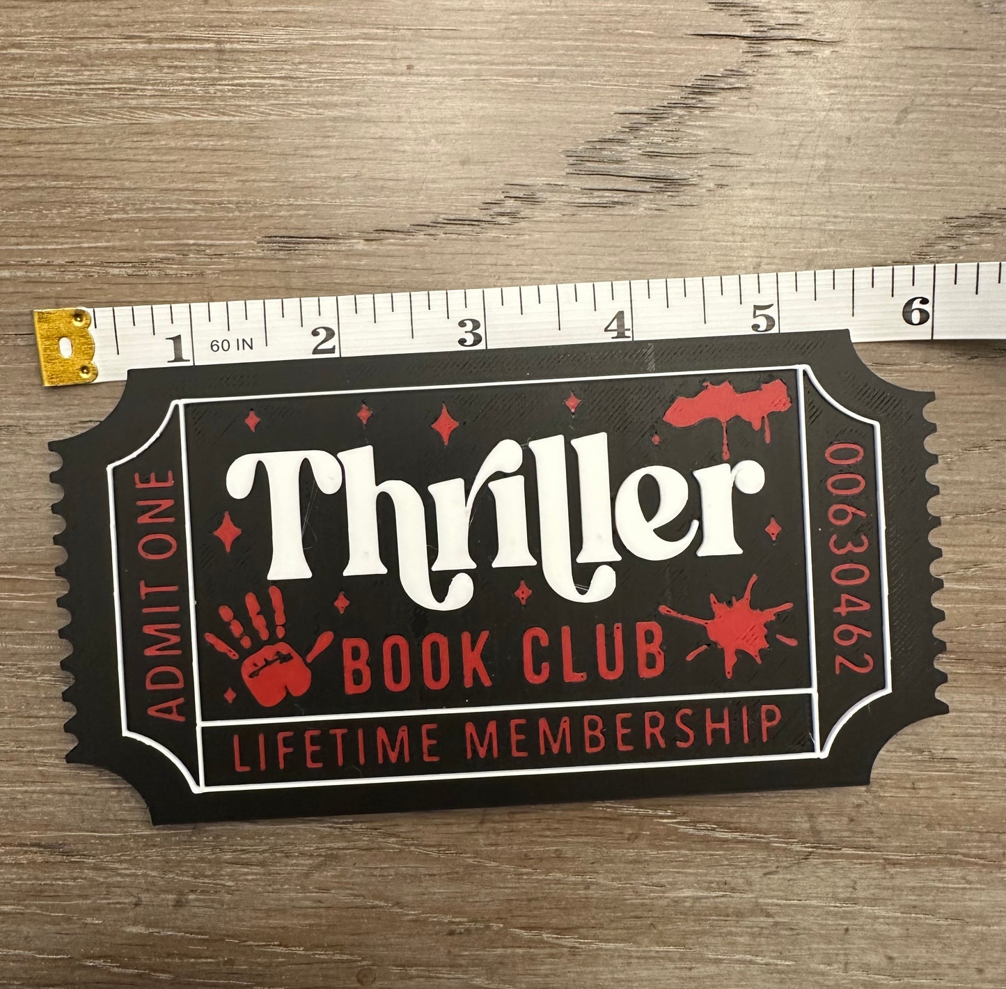 Thriller Book Club Lifetime Membership Sign – Dark Bookish Decor