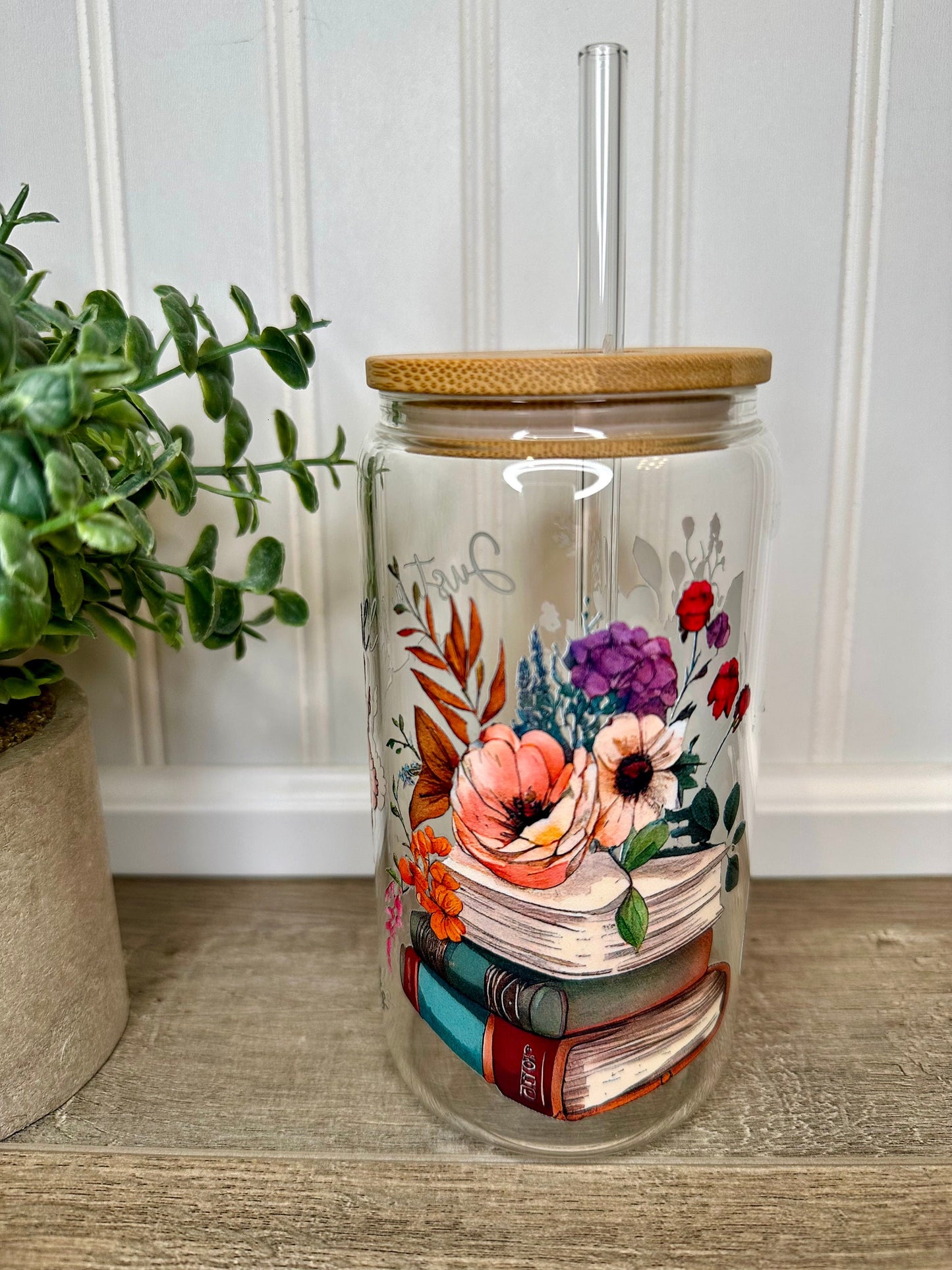 Just a Girl Who Loves Books Glass Can Tumbler