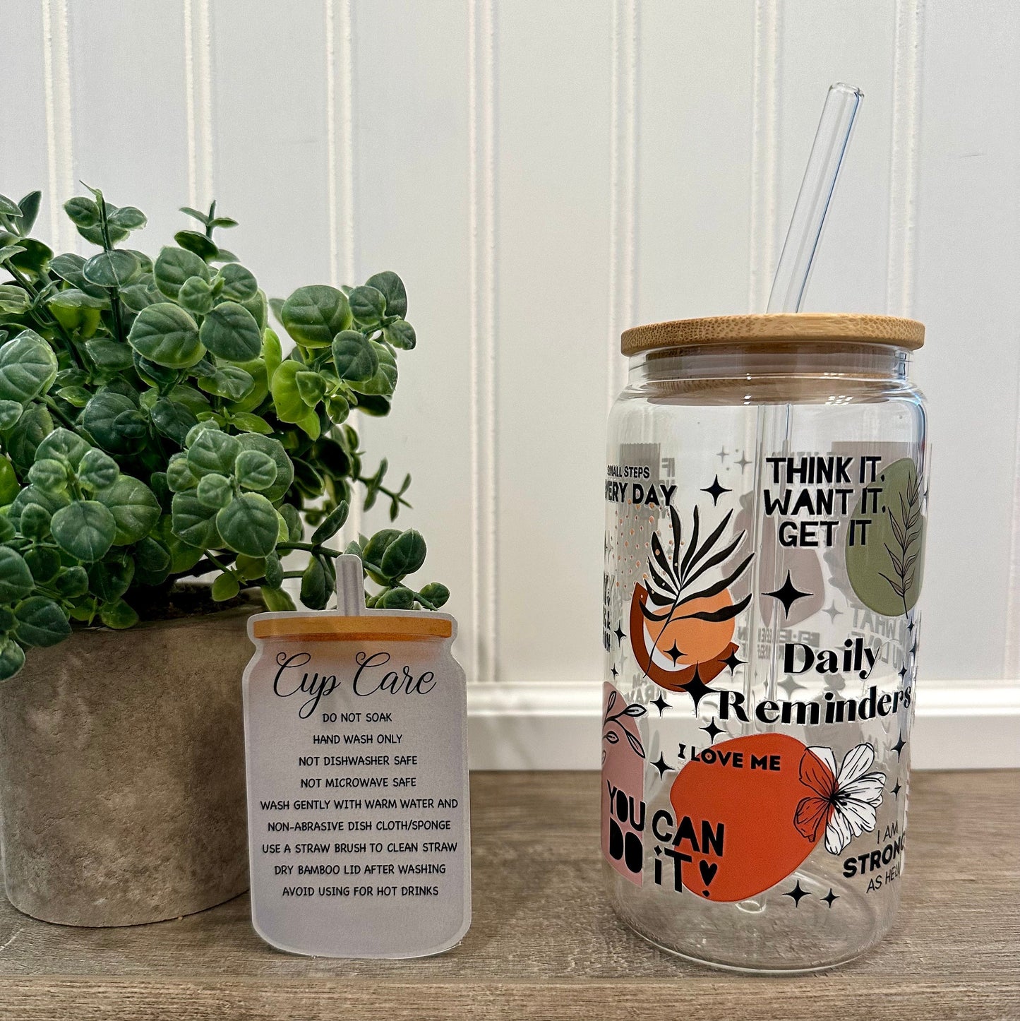 Inspirational Daily Reminder Glass Tumbler