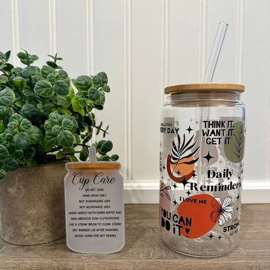 Inspirational Daily Reminder Glass Tumbler