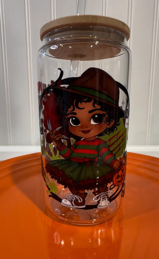 Princess Halloween, One Two Freddy is Coming For You, Glass Can Tumbler