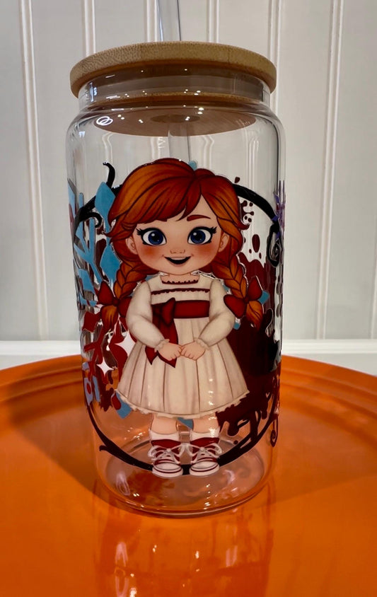 Princess Halloween, I Will Find You Tumbler, Glass Can Tumbler