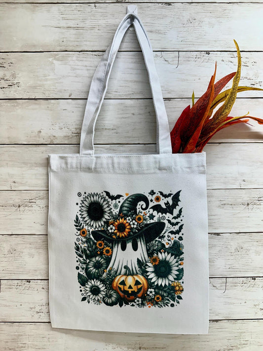 Halloween Trick-or-Treat White Canvas Tote