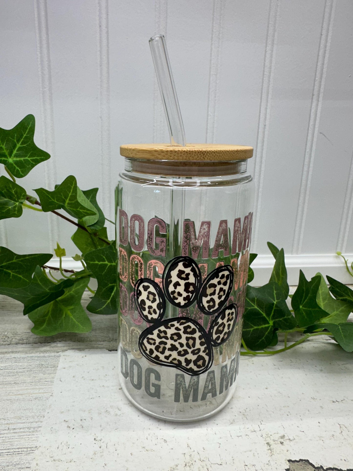 Dog Mom Glass Can Tumbler