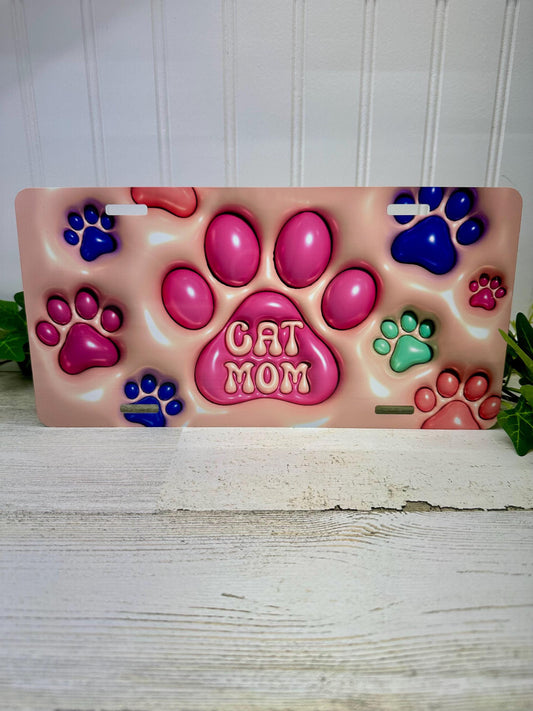 3D Inflated Dog or Cat Aluminum License Plates