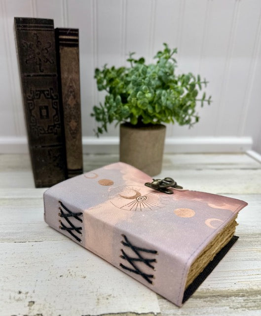 Celestial Gateway Vintage Leather Journal with Clasp