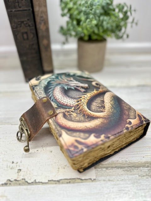 Dragon's Den Vintage Leather Journal with Clasp