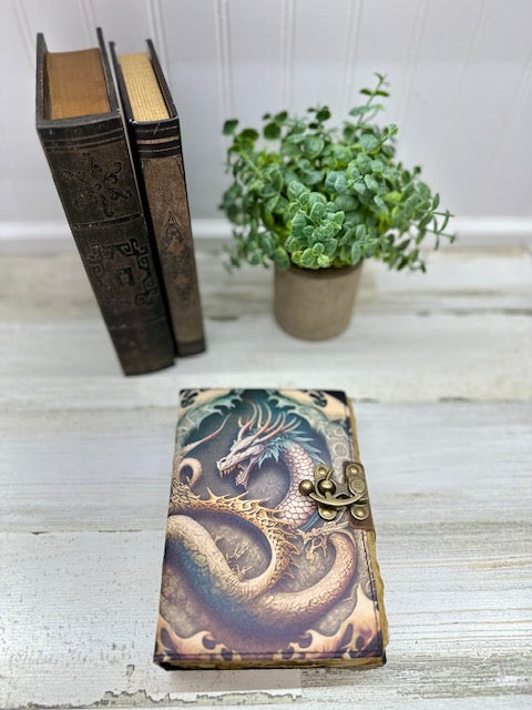 Dragon's Den Vintage Leather Journal with Clasp