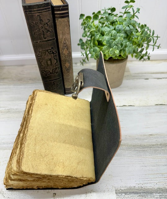 Vintage Leather Journal with Clasp – Celestial Bond Blank Journal