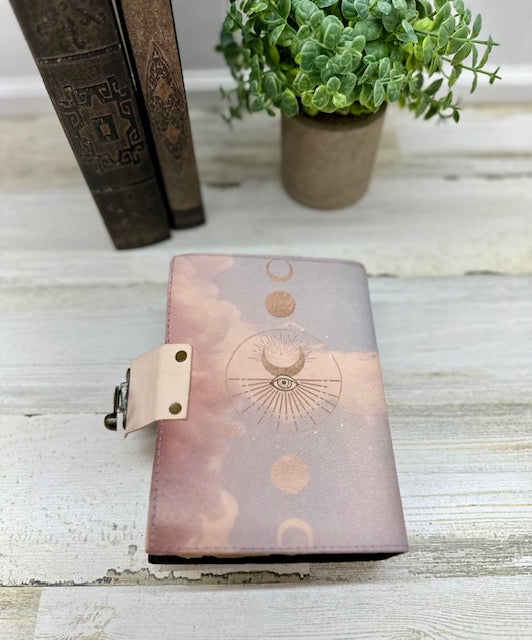 Celestial Gateway Vintage Leather Journal with Clasp
