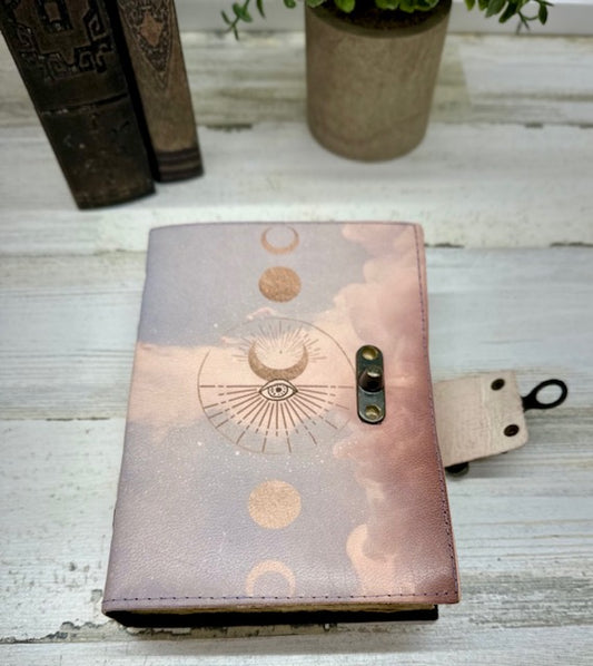 Celestial Gateway Vintage Leather Journal with Clasp