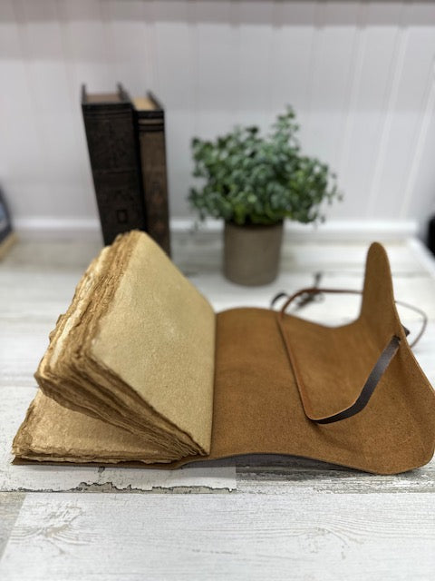 Vintage Leather Journal with Key Strap Closure