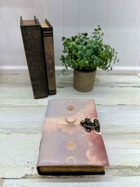 Celestial Gateway Vintage Leather Journal with Clasp