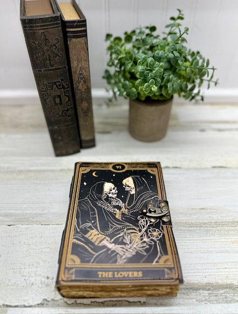 The Lovers Vintage Leather Journal with Clasp