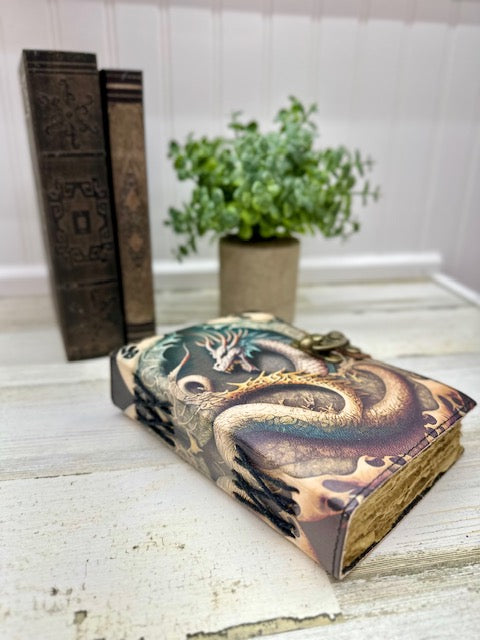 Dragon's Den Vintage Leather Journal with Clasp